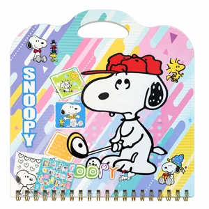 Snoopy Coloring & Drawing Book with Stickers 64 Pages 150gsm Thick Paper Spiral Flip Design with Carry Handle 26 × 27.5 cm